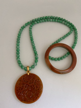 Load image into Gallery viewer, 18K LARGE CARVED RED JADE ENHANCER