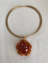 Load image into Gallery viewer, 18K CARED RED JADE PEONY PENDANT
