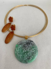 Load image into Gallery viewer, 18K GREEN/ CHARCOAL GREY JADEITE JADE PENDANT
