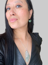 Load image into Gallery viewer, TRANSLUCENT ICY WITH GREEN JADE PENDANT
