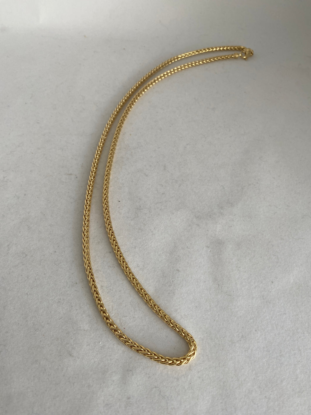 14K YELLOW GOLD 3.1MM WHEAT CHAIN, 24