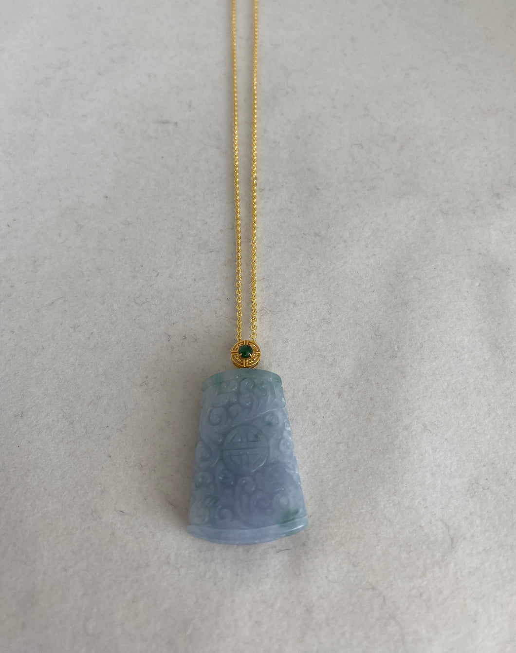 18K BLUE/LAVENDER JADE PENDANT