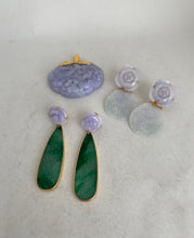 Load image into Gallery viewer, 18 KARAT DEEP GREEN JADE EARRINGS
