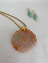 Load image into Gallery viewer, 18K CARVED RED JADE BLOSSOM PENDANT
