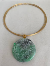 Load image into Gallery viewer, 18K GREEN/ CHARCOAL GREY JADEITE JADE PENDANT

