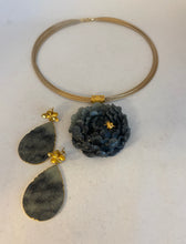 Load image into Gallery viewer, 18K CARVED CHARCOAL GREY JADE EARRINGS
