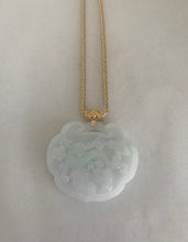 Load image into Gallery viewer, 18K SNOW WHITE JADE PENDANT WITH CARVED PHOENIX AND DRAGON
