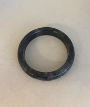 Load image into Gallery viewer, CARVED CHARCOAL GREY JADEITE JADE BANGLE
