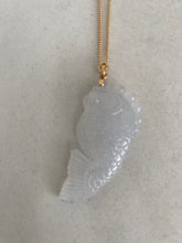Load image into Gallery viewer, CARVED ICY WHITE JADEITE JADE PENDANT
