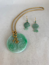 Load image into Gallery viewer, 18K CARVED APPLE GREEN FISH DROP EARRINGS
