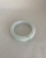 Load image into Gallery viewer, SQUARE SHAPE CARVED SNOW WHITE JADEITE JADE BANGLE
