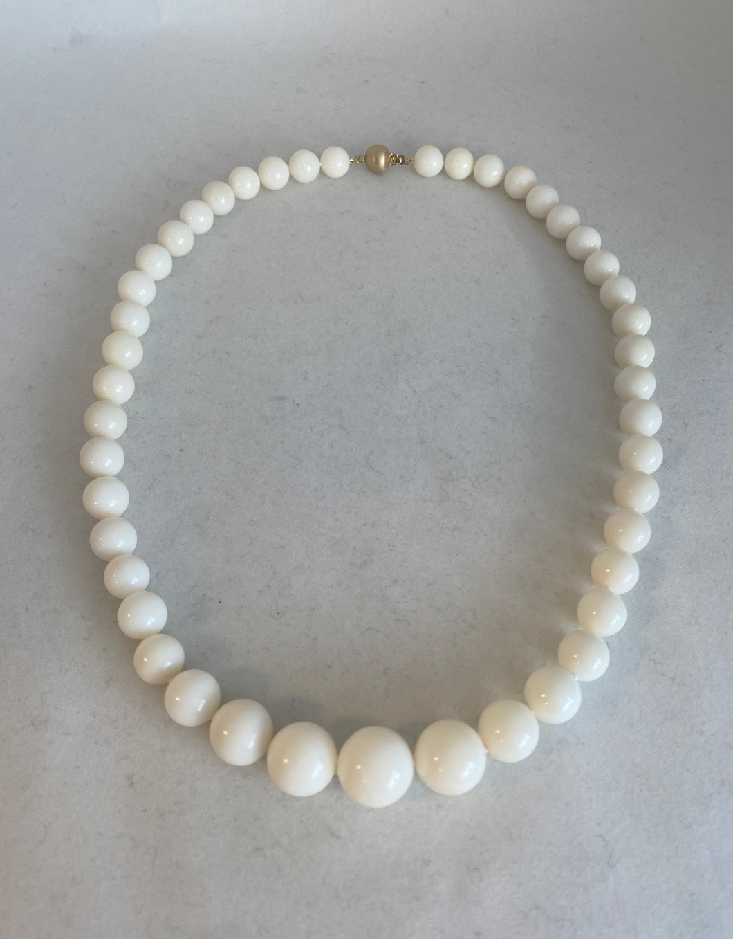 GRADUATED WHITE CORAL NECKLACE