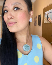 Load image into Gallery viewer, 18K CARVED BLUE JADEITE JADE PEONY PENDANT
