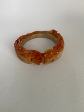 Load image into Gallery viewer, ONE OF A KIND CARVED DOUBLE DRAGON RED JADE BANGLE
