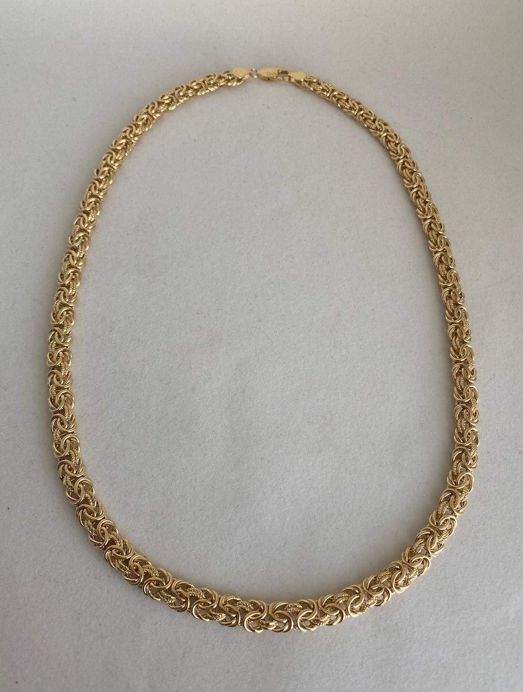 18KT YELLOW GOLD BYZANTINE STYLE CHAIN NECKLACE