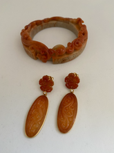 Load image into Gallery viewer, 18K CARVED RED JADE WITH DIAMONDS EARRINGS
