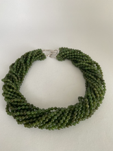 Load image into Gallery viewer, MULTI STRANDS LEAF GREEN NEPHRITE JADE NECKLACE
