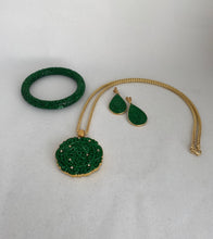 Load image into Gallery viewer, 18K DEEP GREEN CARVED JADE MEDALLION PENDANT WITH DIAMONDS
