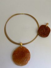 Load image into Gallery viewer, 18K CARVED RED JADE &quot;SHOU&quot; PENDANT
