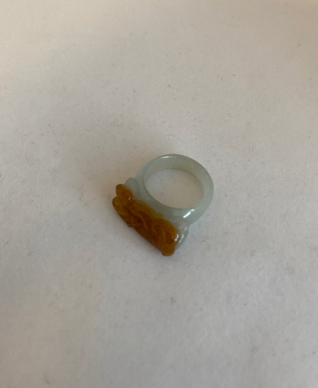 CARVED JADEITE JADE RING