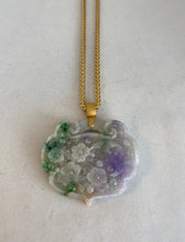 Load image into Gallery viewer, 18K MULTI COLOR CARVED JADE PENDANT
