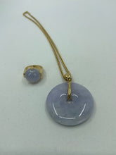 Load image into Gallery viewer, 18K GOLD LAVENDAR &quot;PI&quot; JADE PENDANT NECKLACE
