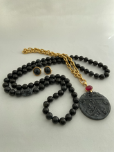 Load image into Gallery viewer, CHARCOAL GREY JADEITE JADE BEADS ROPE NECKLACE
