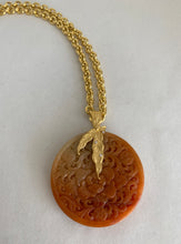 Load image into Gallery viewer, 18K RED JADE PENDANT WITH CARVED PEONY
