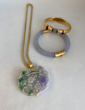 Load image into Gallery viewer, 18K MULTI COLOR CARVED JADE PENDANT
