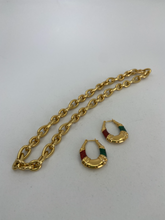 Load image into Gallery viewer, 18K GOLD ENAMEL HOOP EARRINGS
