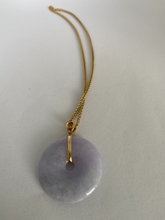 Load image into Gallery viewer, 18K GOLD LAVENDAR &quot;PI&quot; JADE PENDANT NECKLACE
