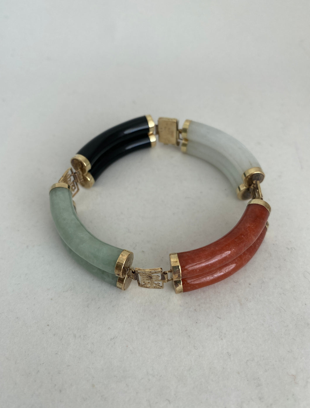 14K MULTI COLOR JADE BRACELET