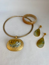 Load image into Gallery viewer, 18K CARVED YELLOW JADE PEONY MEDALLION PENDANT
