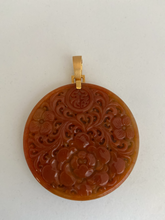 Load image into Gallery viewer, 18K LARGE CARVED RED JADE ENHANCER
