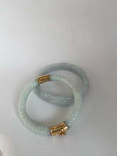 Load image into Gallery viewer, 14K GOLD HINGED JADE BANGLE
