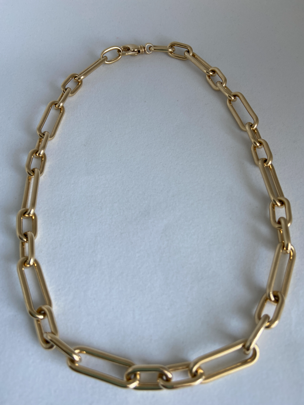 14K YELLOW GOLD  RECTANGULAR LINKS NECKLACE