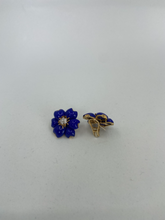 Load image into Gallery viewer, 18K BLUE LAPIS &amp; DIAMONDS EARRINGS
