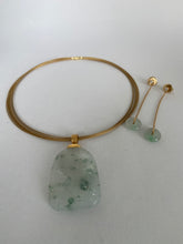 Load image into Gallery viewer, 18K LONG ICY OCEAN GREEN &quot;PI&quot; JADEITE JADE WITH DIAMOND DROP EARRINGS
