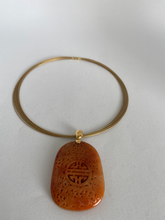 Load image into Gallery viewer, 18K CARVED RED JADE &quot;SHOU&quot; PENDANT
