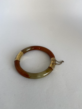 Load image into Gallery viewer, 14K ESTATE HINGED RED JADE BANGLE
