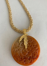 Load image into Gallery viewer, 18K RED JADE PENDANT WITH CARVED PEONY
