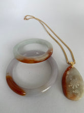 Load image into Gallery viewer, ICY JADE BANGLE WITH MOTTLED RED
