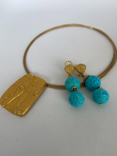 Load image into Gallery viewer, 18K SLEEPING BEAUTY BLUE TURQUOISE EARRINGS
