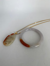 Load image into Gallery viewer, ICY JADE BANGLE WITH MOTTLED RED
