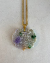 Load image into Gallery viewer, 18K MULTI COLOR CARVED JADE PENDANT

