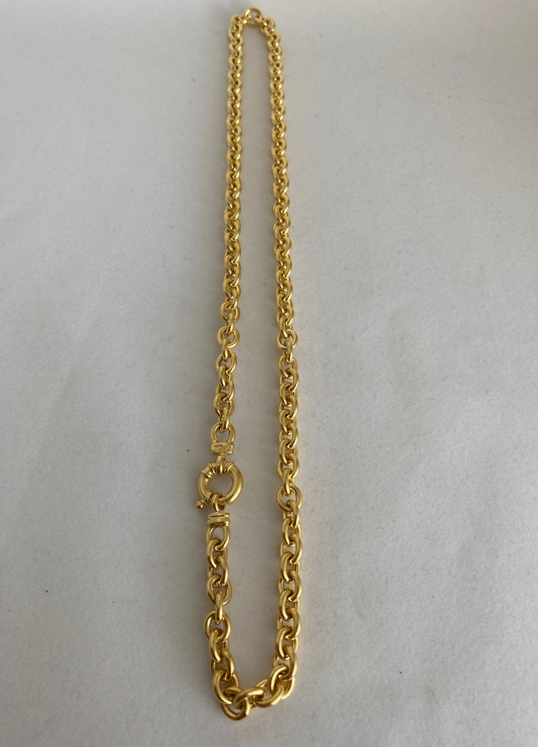 18KT YELLOW OVAL LINK NECKLACE