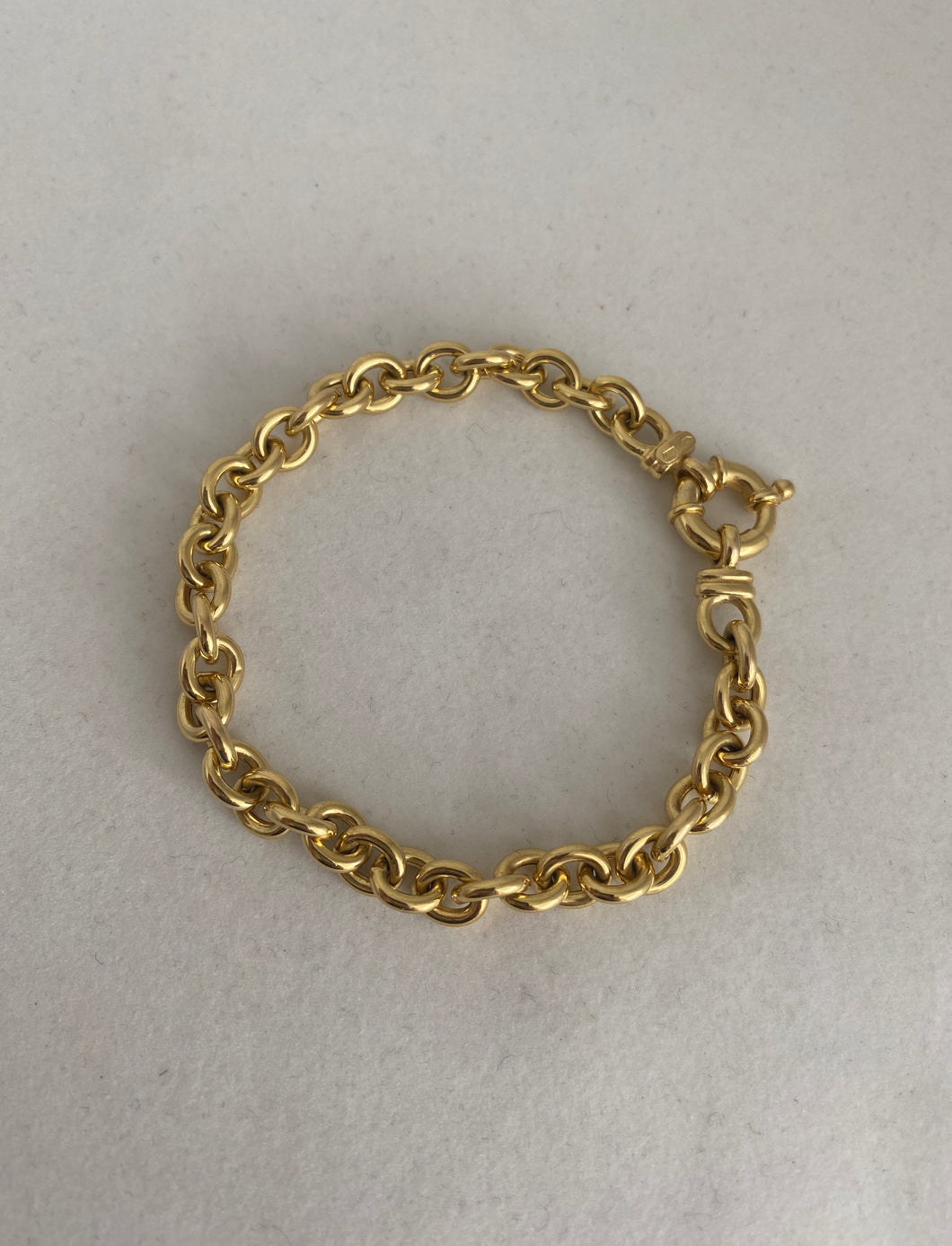 18K OVAL LINK BRACELET 7MM