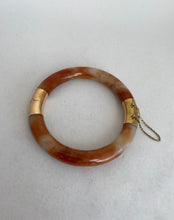 Load image into Gallery viewer, 14K HINGED RED JADEITE JADE BANGLE
