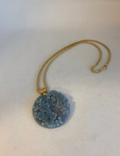 Load image into Gallery viewer, 18K  CARVED BLUE JADEITE JADE MEDALLION PENDANT
