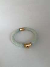 Load image into Gallery viewer, 14K GOLD HINGED JADE BANGLE
